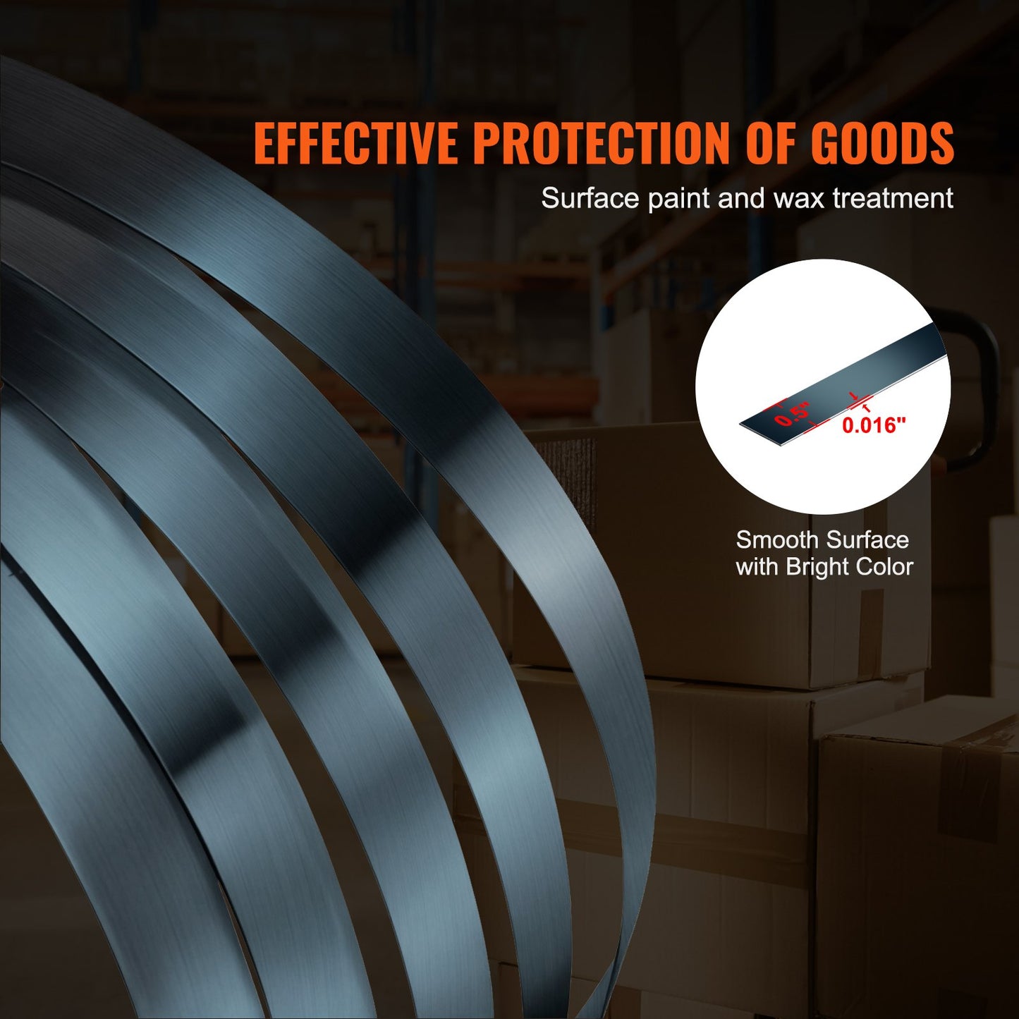 Packaging Steel Strapping Roll 1/2" x 0.016" x 330' Banding Strap 1100 lbs