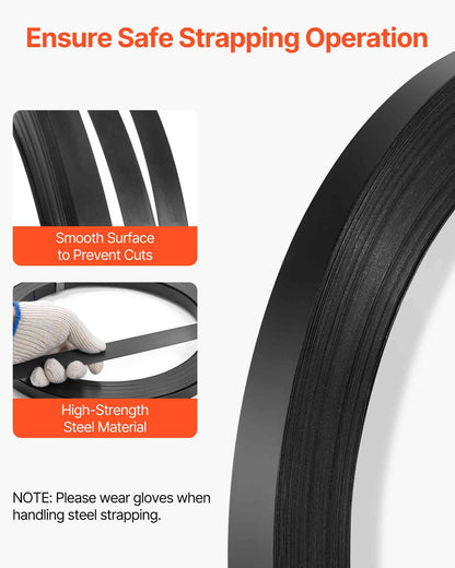 Steel Strapping Coil, 3/4 in x 0.02 in x 300 ft, Metal Strapping Banding Roll Withstands Harsh Environment, 1710 lbs Break Strength, Heavy Duty Banding Pallet Strap Coil for Pallet Packing
