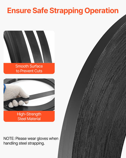 Steel Strapping Coil, 3/4 in x 0.02 in x 1640 ft, Metal Strapping Banding Roll Withstands Harsh Environment, 1700 lbs Break Strength, Heavy Duty Banding Pallet Strap Coil for Pallet Packing