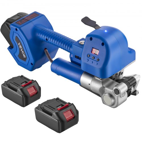 Electric Strapping Machine, 2 x 4000mAh Batteries, Automatic Strapping Tool with Digital Display for 0.394-0.748 inches Wide PET Straps, Handheld Banding Tools for Packaging Box Pallet