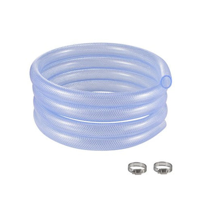 Braided Clear Vinyl Tubing, 3/4" ID x 19/20" OD, 10FT Plastic PVC Tubing, Flexible and Cuttable Clear Hose, 1/10 in Wall Thickness, High-strength PVC Material for Aquarium Irrigation Swimming