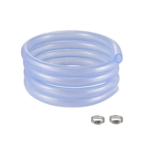 Braided Clear Vinyl Tubing, 3/4" ID x 19/20" OD, 10FT Plastic PVC Tubing, Flexible and Cuttable Clear Hose, 1/10 in Wall Thickness, High-strength PVC Material for Aquarium Irrigation Swimming