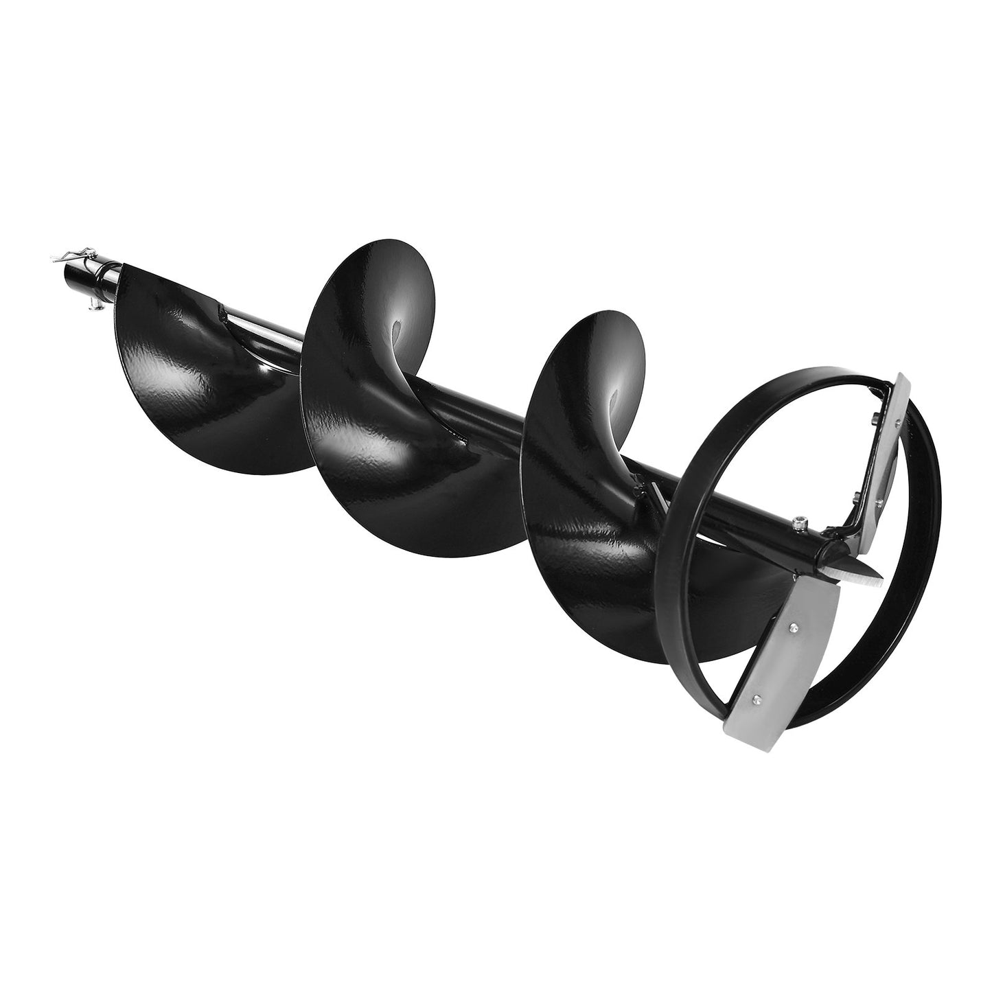 Ice Auger Drill Bit, 8" Dia. High-Strength Steel Ice Fishing Augers, Weather-Resistant Spiral Drill Bits Replacement with Center Tip, Compatible with Electric/ Gas Powered Augers