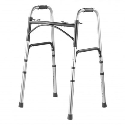 Folding Walker Aluminum Mobility Walker Aid with Adjustable Height 350LBS