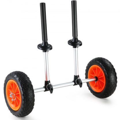 Heavy Duty Kayak Cart, 280lbs Load Capacity, Detachable Canoe Trolley Cart with 10'' Solid Tires, Adjustable Width & Top Foam Protection, for Kayaks with Drain Holes of 2.54 cm and Above