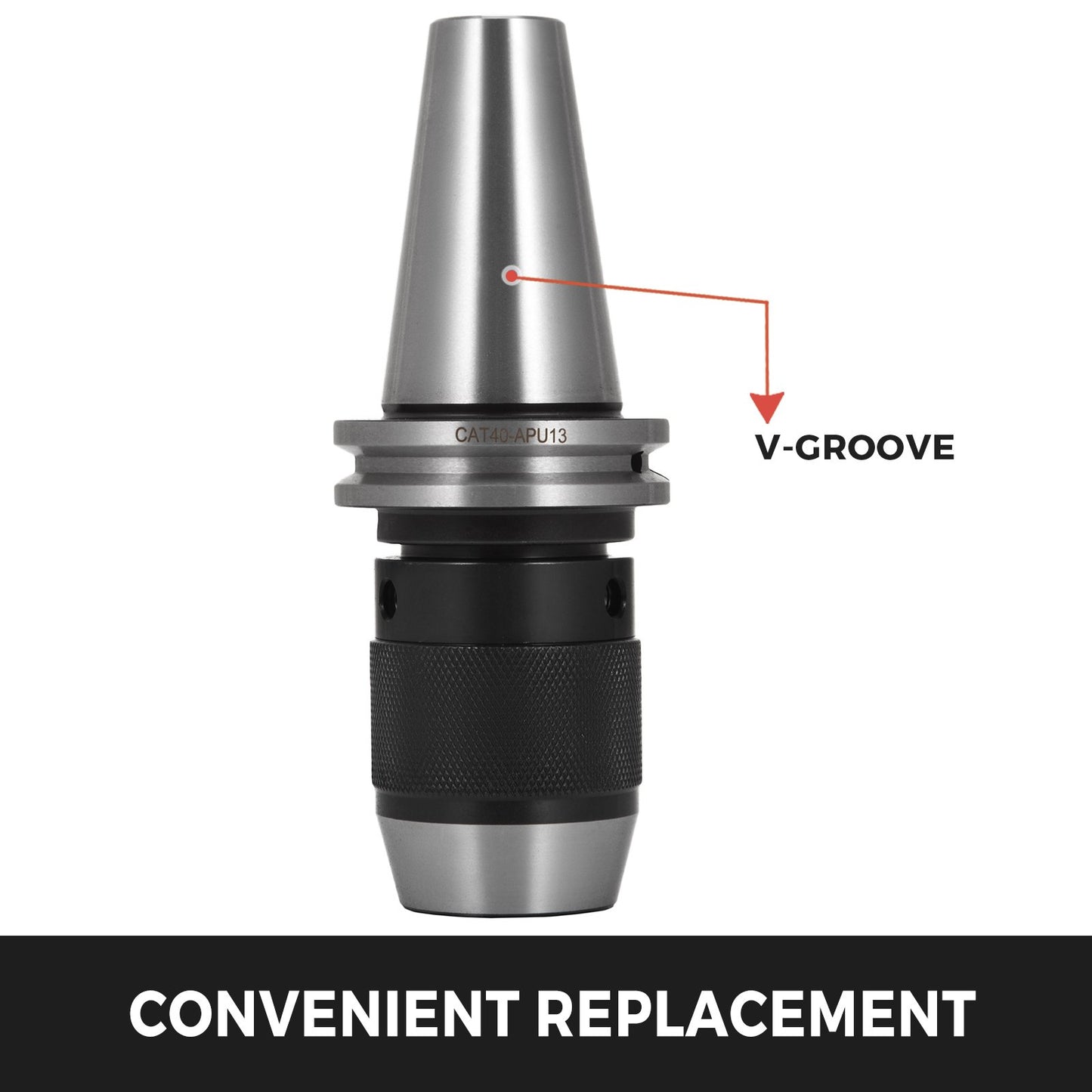 Integrated CAT40 Collet Chuck Keyless Drill Chuck 1/2 inch for CAT40 CNC Engraving Machine & Milling Lathe Tool (CAT40)