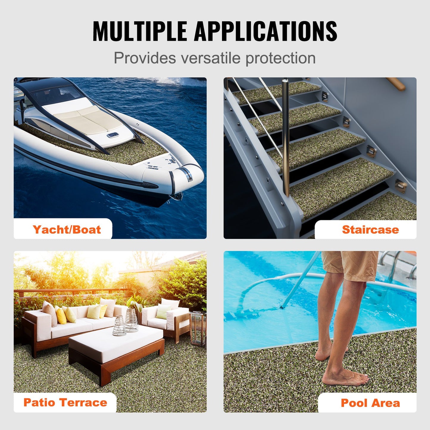 Boat Flooring, EVA Foam Boat Decking 94,5" x 23,6", halkfritt självhäftande golv, 31,1sq.ft 2 rullar marin matta för båtar, yacht, ponton, kajaktäck