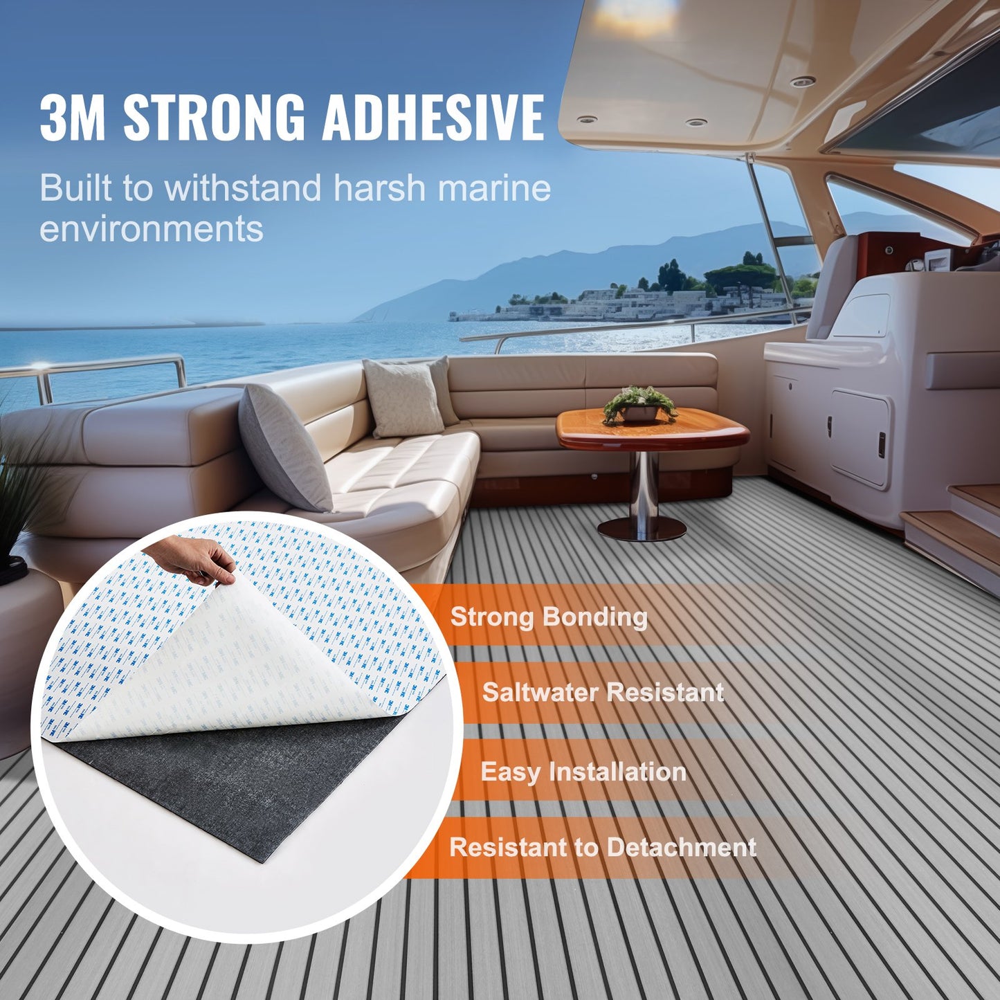 Boat Flooring, EVA Foam Boat Decking 94.5" x 35.4", Non-Slip Self-Adhesive Flooring, 23.2 sq.ft Marine Carpet for Boats, Yacht, Pontoon, Kayak Decking