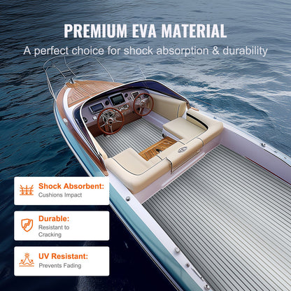 Boat Flooring, EVA Foam Boat Decking 94.5" x 45.7", Non-Slip Self-Adhesive Flooring, 29.9 sq.ft Marine Carpet for Boats, Yacht, Pontoon, Kayak Decking