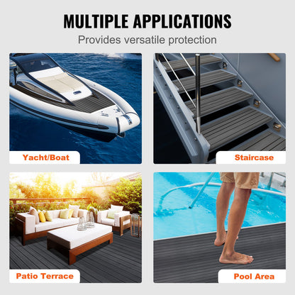 Boat Flooring, EVA Foam Boat Decking 94.5" x 23.6", Non-Slip Self-Adhesive Flooring, 15.5 sq.ft Marine Mat for Boats, Yacht, Pontoon, Kayak Deck