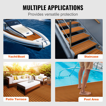Boat Flooring, EVA Foam Boat Decking 94.5" x 35.4", Non-Slip Self-Adhesive Flooring, 23.2 sq.ft Marine Carpet for Boats, Yacht, Pontoon, Kayak Decking