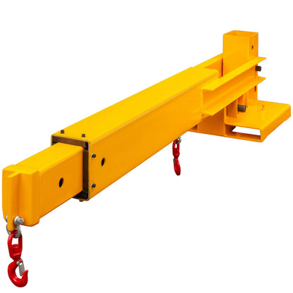 Forklift Mobile Crane 6000lbs/3T Capacity, Forklift Crane Attachment 2 Hooks, Forklift Lifting Hoist with Truss Jib Boom, Forklift Extension, Forklift Boom Attachment Towing Handling Equipment