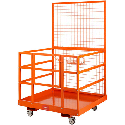 Forklift Safety Cage Work Platform 43X45in 1400lbs with Wheels for Aerial