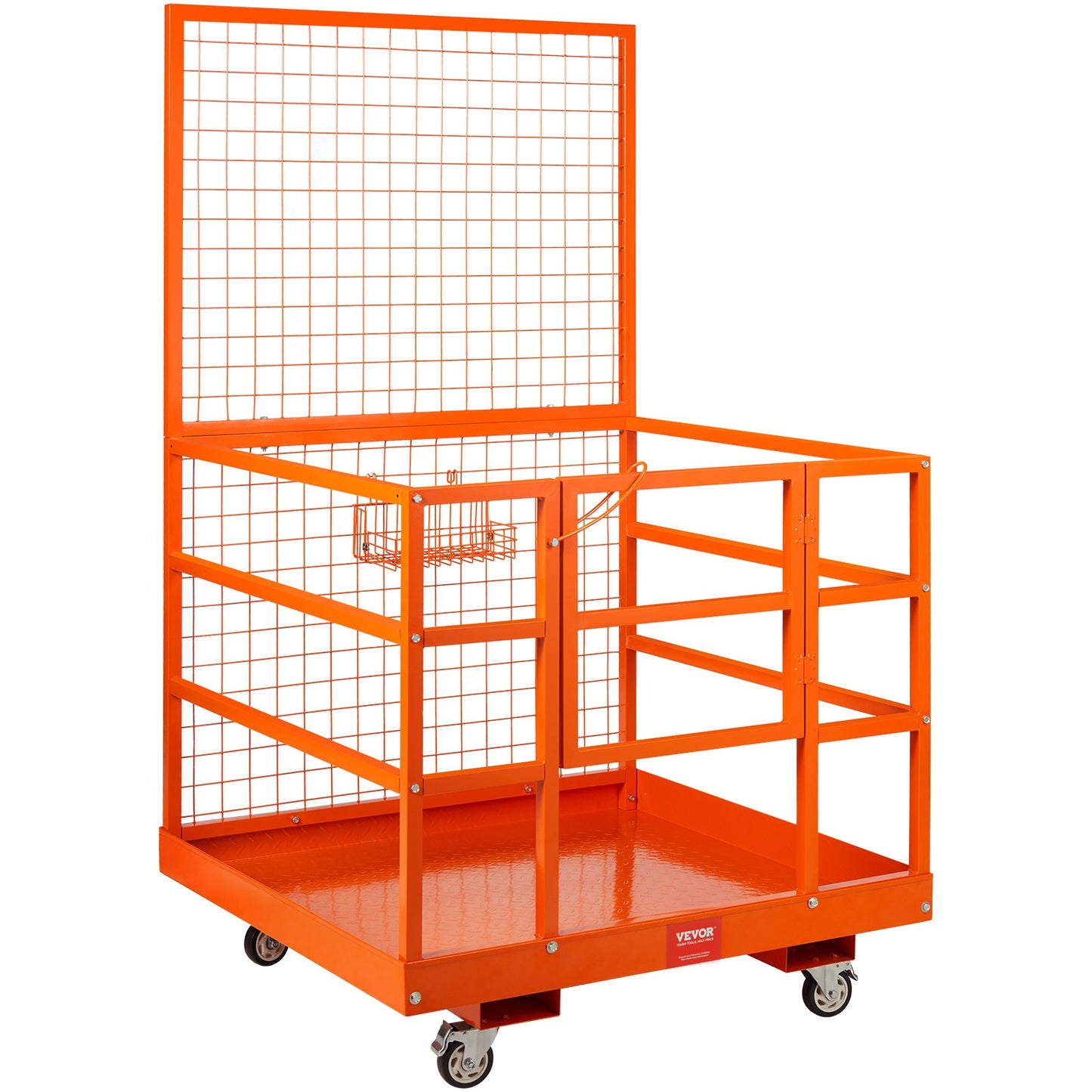 Forklift Safety Cage Work Platform 43X45in 1400lbs with Wheels for Aerial