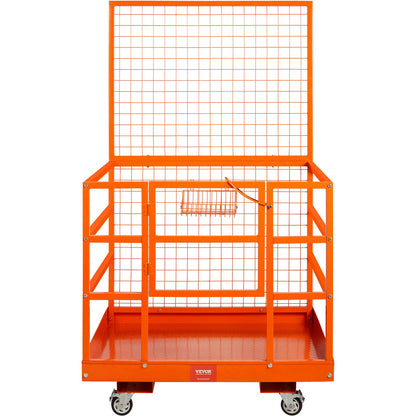 Forklift Safety Cage Work Platform 43X45in 1400lbs with Wheels for Aerial