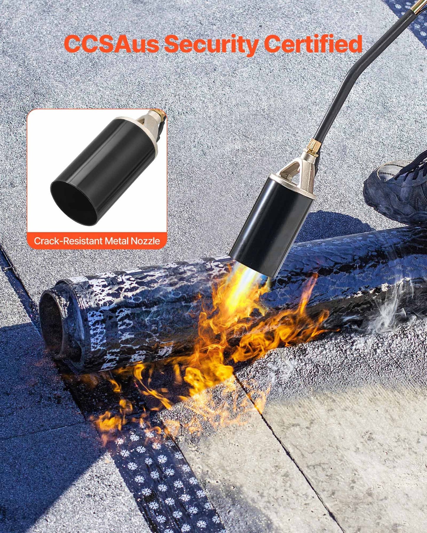 Propane Torch Weed Burner, High Output 1,800,000 BTU with 10 ft Hose, Heavy Duty Blow Torch with Adjustable Flame & Turbo Trigger Push Button Auto Igniter, Flamethrower for Garden Ice Snow Road