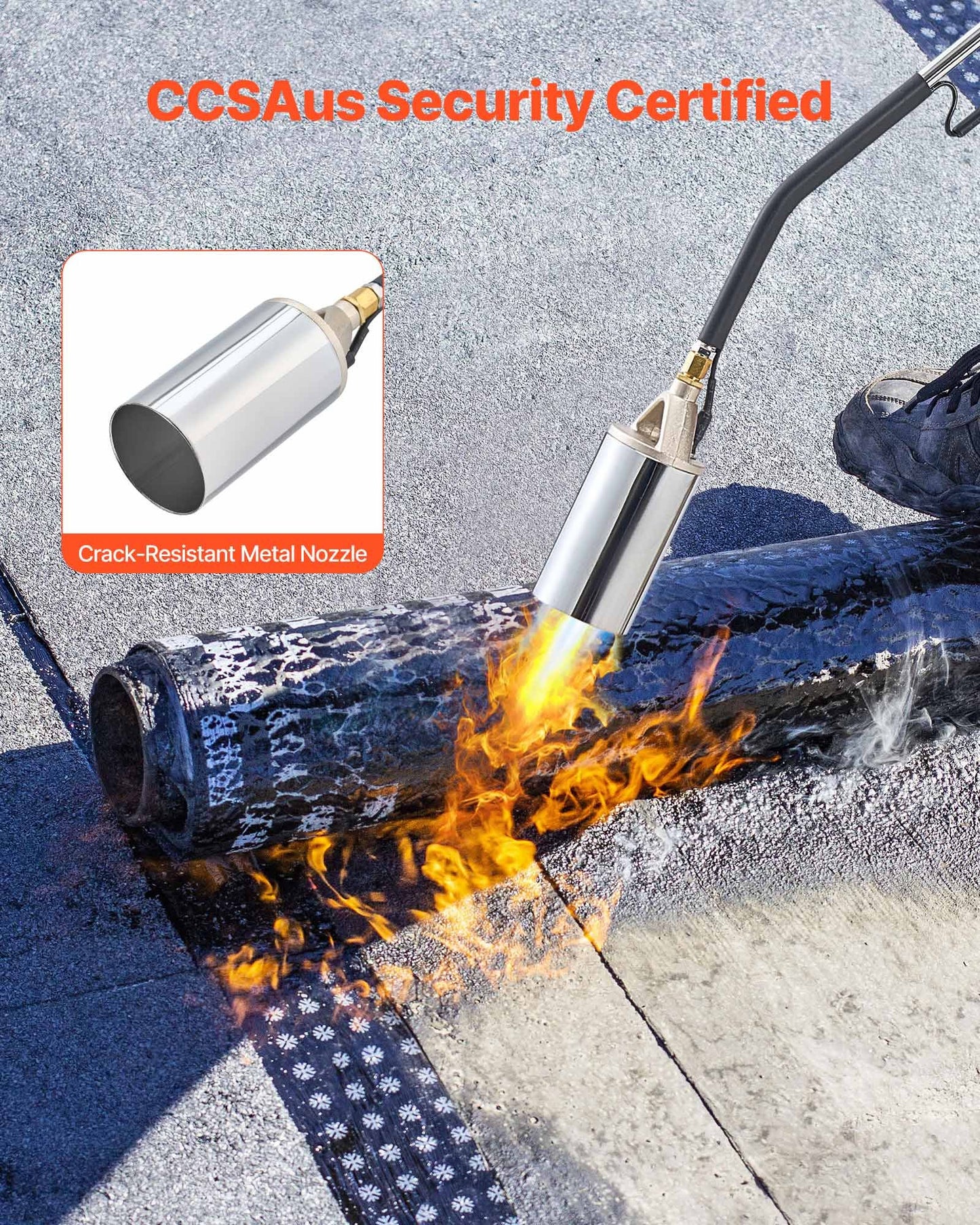 Propane Torch Weed Burner, High Output 1,800,000 BTU with 10 ft Hose, Heavy Duty Blow Torch with Adjustable Flame and Turbo Trigger Push Button Igniter, Flamethrower Kit for Garden Ice Snow Road