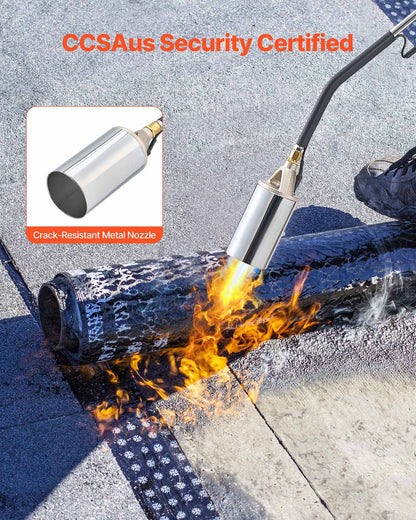 Propane Torch Weed Burner, High Output 1,800,000 BTU with 10 ft Hose, Heavy Duty Blow Torch with Adjustable Flame and Turbo Trigger Push Button Igniter, Flamethrower Kit for Garden Ice Snow Road