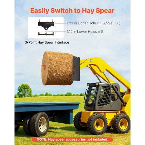 45-Zoll-Kompaktladerrahmen mit Anhängerkupplung und Speerhülsen | EU