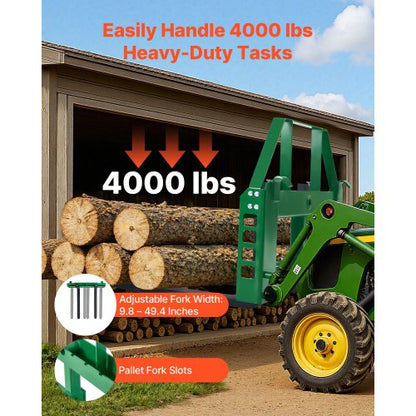 kompaktlastargafflar, 1814 kg nominell lastkapacitet, pallgaffelramfäste med 1065 mm pallgafflarblad, 50,8 mm dragkroksfäste och spjuthylsor, passar för JD-traktorer |  EU