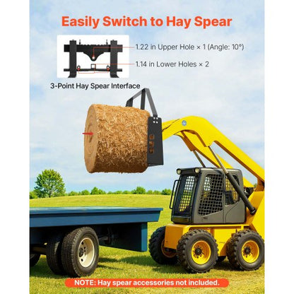 kompaktlastargafflar, 1814 kg nominell kapacitet, pallgaffelramfäste med 122 cm pallgafflar, 50,8 mm dragkrokfäste och spjuthylsor, passar för kompaktlastare, traktorer |  EU