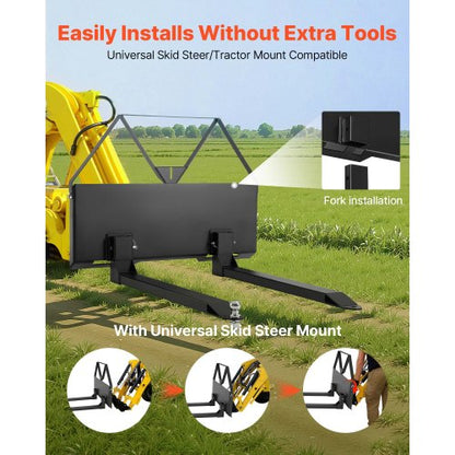 Palettengabelrahmenhalterung mit 48-Zoll-Kompaktladergabeln 2600 lbs | EU