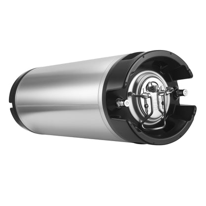 Corny Keg, 5 Gallon Ball Lock Keg, SUS304 Cold Brew Kegs with Dual Rubber Handles & Heavy-Duty Rubber Bottom, Brewing Equipment for Home Brewing Party, 1 PCS