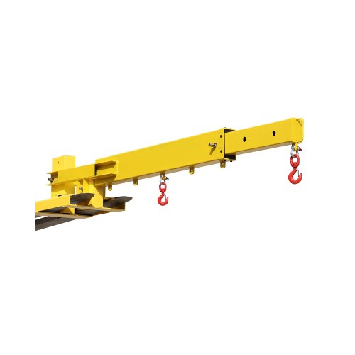 Forklift Jib Boom Crane, 6000lbs Capacity, Manual Telescoping Boom Extends Up to 56.1 inches, Forklift Mobile Crane with 2 Hooks, Adjustable Forklift Crane Attachment for Warehouse, Factories