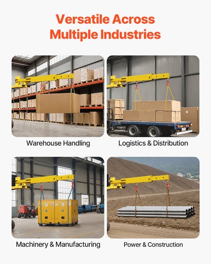 Forklift Jib Boom Crane, 6000lbs Capacity, Manual Telescoping Boom Extends Up to 56.1 inches, Forklift Mobile Crane with 2 Hooks, Adjustable Forklift Crane Attachment for Warehouse, Factories