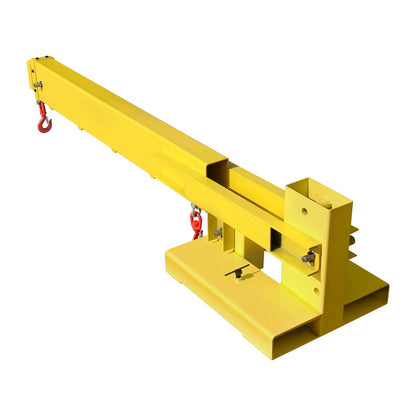 Forklift Jib Boom Crane, 6000lbs Capacity, Manual Telescoping Boom Extends Up to 56.1 inches, Forklift Mobile Crane with 2 Hooks, Adjustable Forklift Crane Attachment for Warehouse, Factories