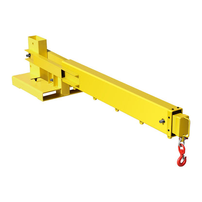 Forklift Jib Boom Crane, 6000lbs Capacity, Manual Telescoping Boom Extends Up to 56.1 inches, Forklift Mobile Crane with 2 Hooks, Adjustable Forklift Crane Attachment for Warehouse, Factories