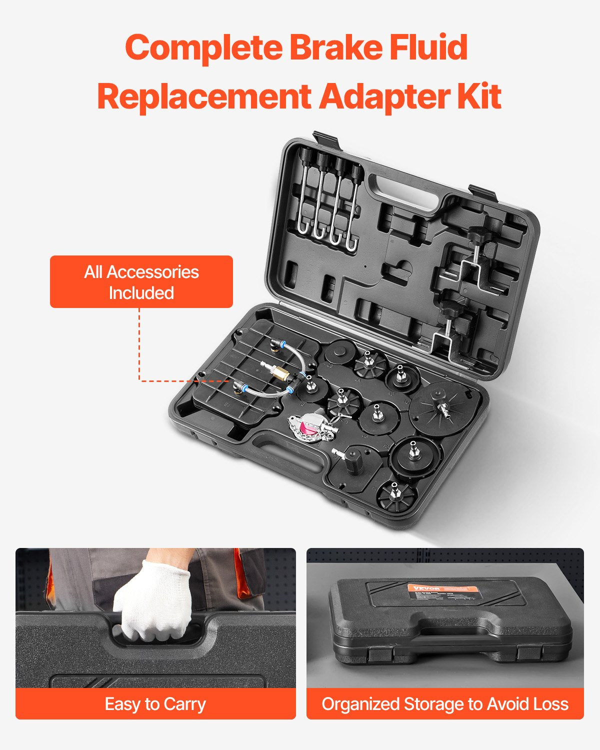 12-teiliges Brake Master Bleeder Kit Bremsentlüftungsadapter-Set für die meisten Fahrzeuge