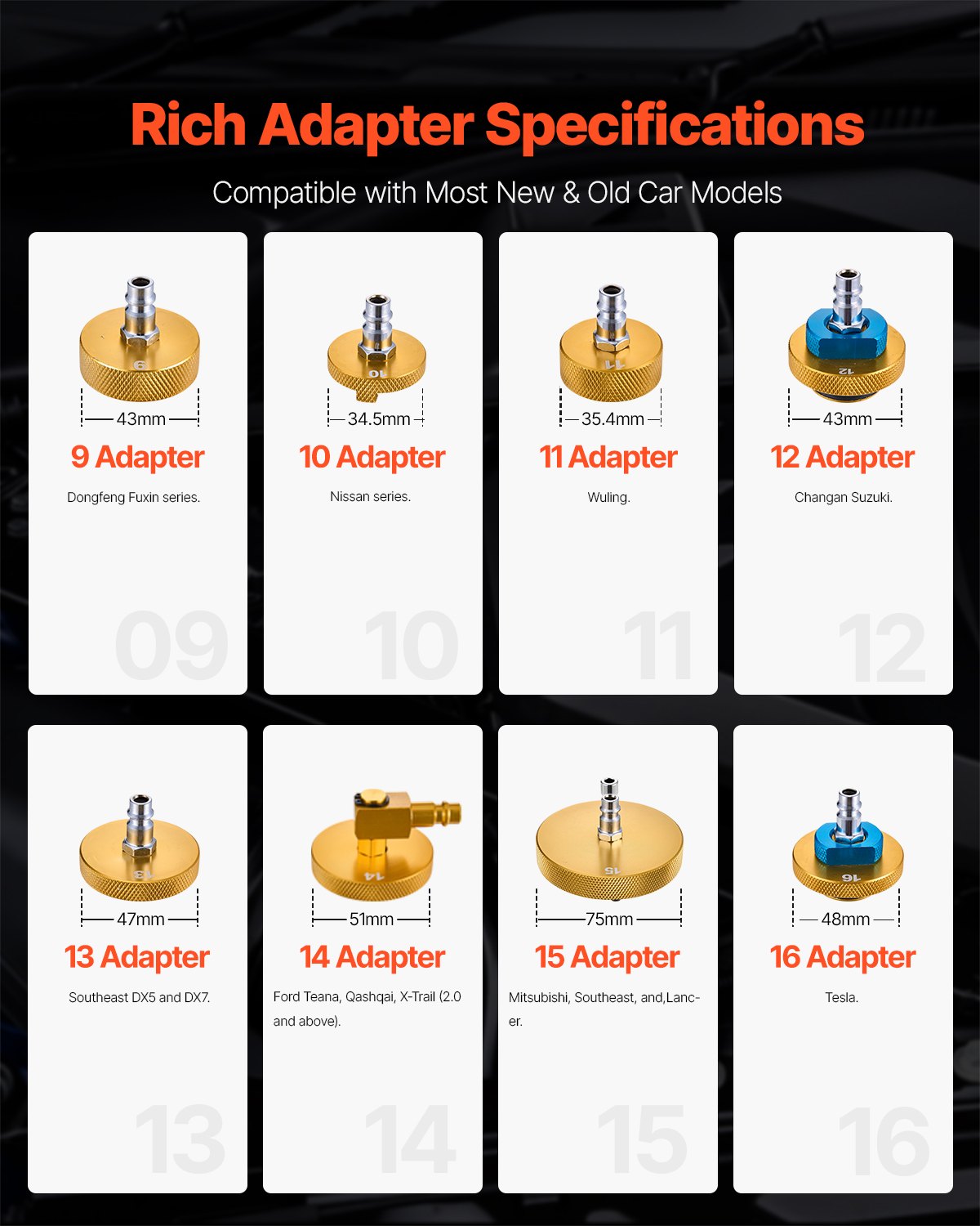 17-teiliges Brake Master Bleeder Kit Bremsentlüftungsadapter-Set für die meisten Fahrzeuge