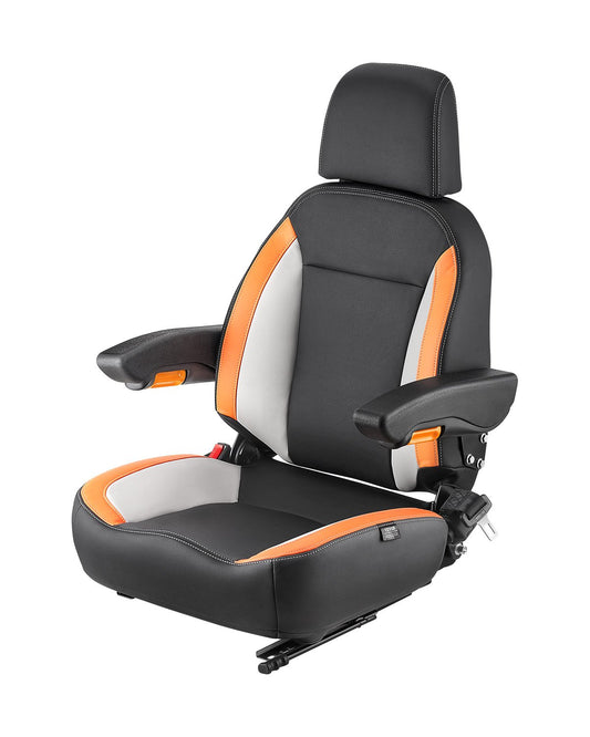 Forklift Seat Mower Tractor Seat Adjustable Back Seat Belt &amp; Headrest