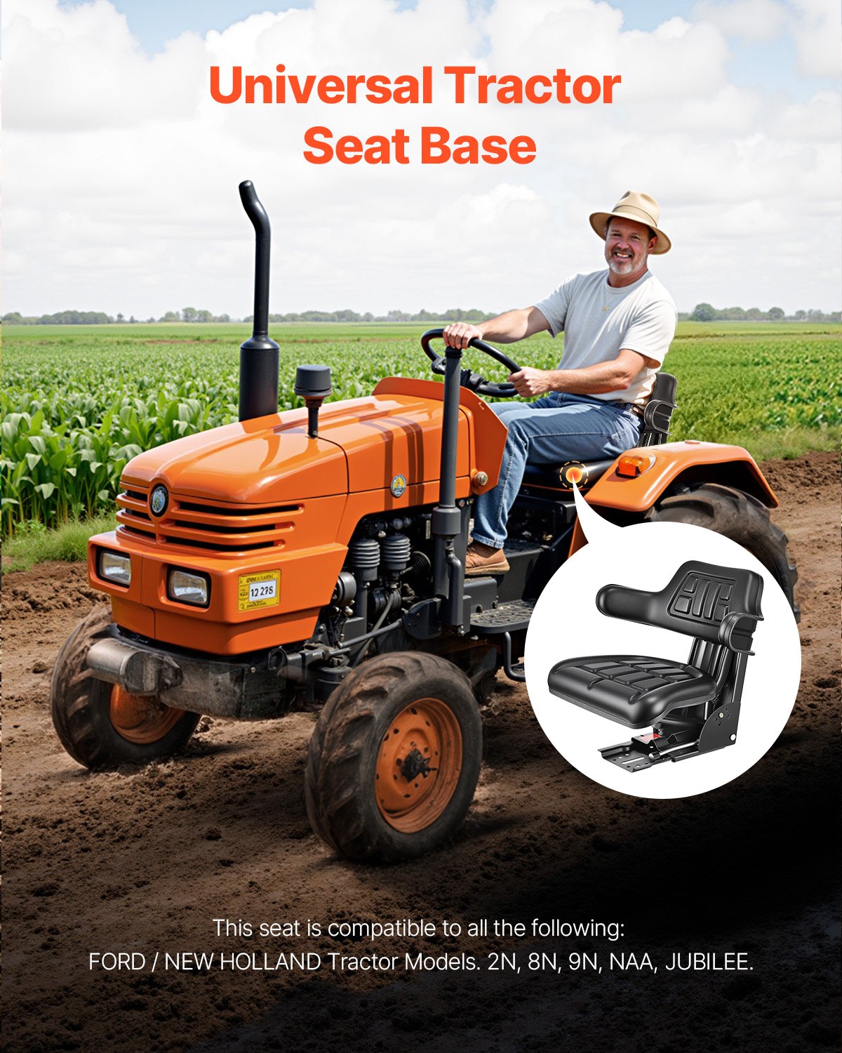 Vattentät gaffeltrucksäte justerbar traktorupphängning sätesklippare grävare