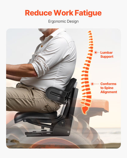 Vattentät gaffeltrucksäte justerbar traktorupphängning sätesklippare grävare