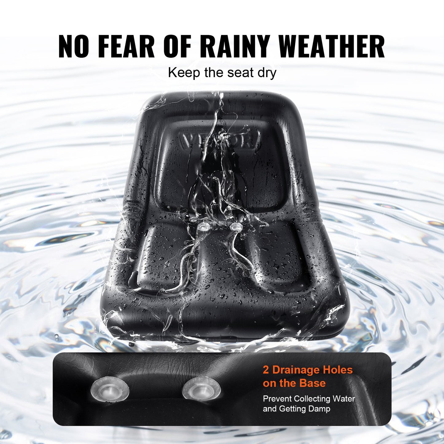 Universal-Tracor-Sitz, Rasenmähersitz mit Mikroschalter und Abflussloch, 6,3-13,4 Zoll verlängerter Traktorsitz für Baggerlader