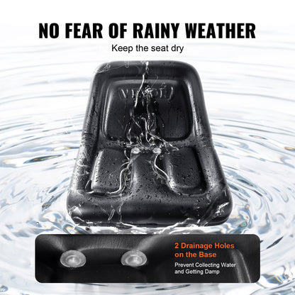 Universal-Tracor-Sitz, Rasenmähersitz mit Mikroschalter und Abflussloch, 6,3-13,4 Zoll verlängerter Traktorsitz für Baggerlader