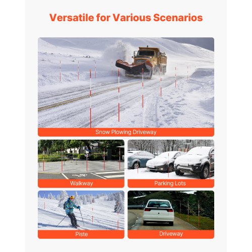 500 Stück reflektierende Einfahrtsmarkierungen 1/4" Durchmesser 48 Zoll Schneeheringe Reflektoren