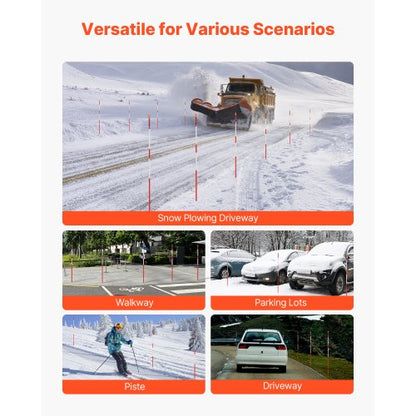 500 Stück reflektierende Einfahrtsmarkierungen 1/4" Durchmesser 48 Zoll Schneeheringe Reflektoren