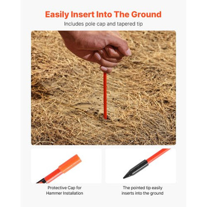 200 Stück reflektierende Einfahrtsmarkierungen 1/4" Durchmesser 48 Zoll Schneeheringe Reflektoren