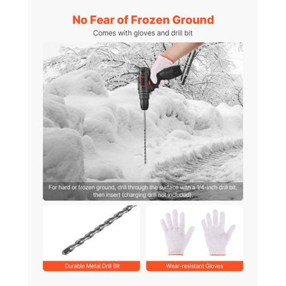 200 Stück reflektierende Einfahrtsmarkierungen 1/4" Durchmesser 48 Zoll Schneeheringe Reflektoren