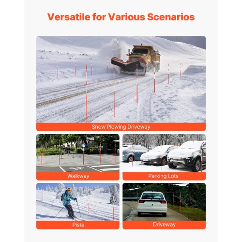 50 st. reflekterande uppfartsmarkörer 5/16" diameter 60 tum snöpinnar reflexer