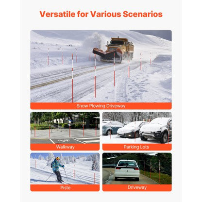 50 st. reflekterande uppfartsmarkörer 5/16" diameter 60 tum snöpinnar reflexer