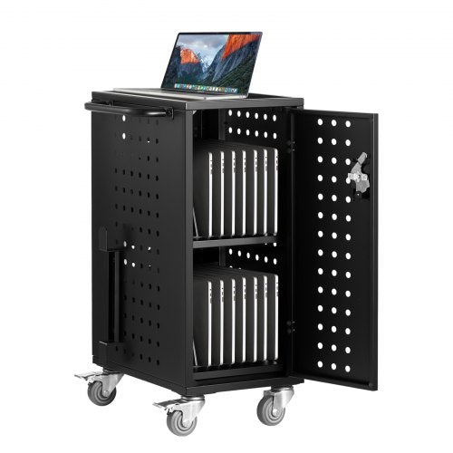 Charging Cart, 16 Device Mobile Charging Station, Up to 15.6 in Screen Size, Office and Classroom Mobile Charging Cart, for Chromebook, Tablet and Laptop