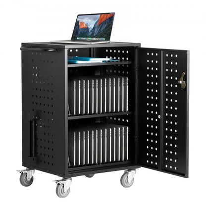 Charging Cart, 32 Device Mobile Charging Station, Up to 15.6 in Screen Size, Office and Classroom Mobile Charging Cart, for Chromebook, Tablet and Laptop