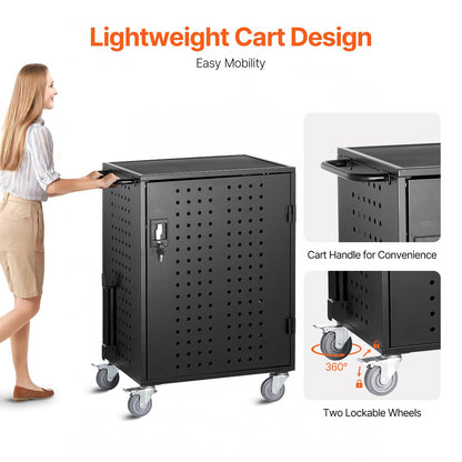 Charging Cart, 36 Device Mobile Charging Station, Up to 15.6 in Screen Size, Office and Classroom Mobile Charging Cart, for Chromebook, Tablet and Laptop