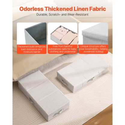 Förvaring under sängen 48L Hopfällbar låda för organisering av kläder under sängen 2-pack |  EU