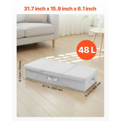 Förvaring under sängen 48L Hopfällbar låda för organisering av kläder under sängen 2-pack |  EU