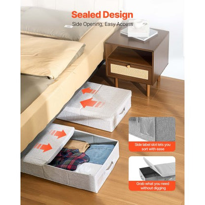 Förvaring under sängen 48L Hopfällbar låda för organisering av kläder under sängen 2-pack |  EU